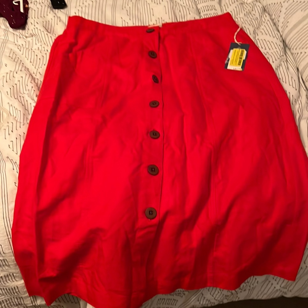 Orange button front Skirt